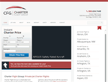 Tablet Screenshot of charterflightgroup.com